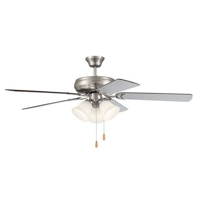 Craftmade Decorator's Choice Ceiling Fan - 52'' - 5-Blade - 3 Light in Brushed Polished Nickel