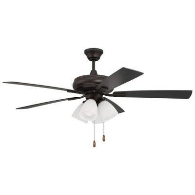 Craftmade Eos Frost 52" 5-Blade Ceiling Fan - 4-Light Integrated Kit in Espresso with Espresso/Walnut Blades