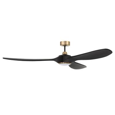 Craftmade Envy 84" 3-Blade Ceiling Fan - Light Kit Included in Flat Black/Satin Brass