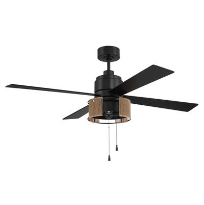 Craftmade Kensey 52" 4-Blade Fan Blades in Flat Black/Natural Oak