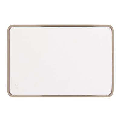 Craftmade Monica 24" x 36" Framed Rounded Rectangular Edge Lit LED Mirror - 3000-5000K - Defogger and Dimmer in Satin Brass