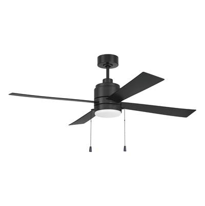 Craftmade McCoy 52" 4-Blade Ceiling Fan - Wet Location - Light Kit Included in Flat Black