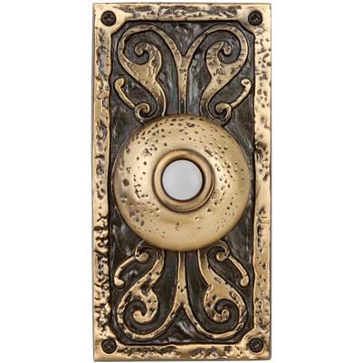 Craftmade Surface Mount Designer LED Lighted Push Button in Burnished Brass