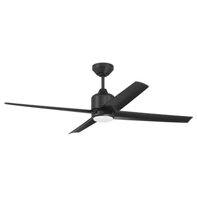 Craftmade Quell 52" 4-Blade Ceiling Fan - Damp Location - Light Kit Included in Flat Black