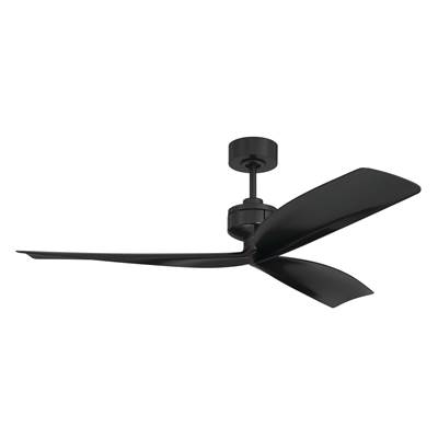 Craftmade Rafiki 52" 3-Blade Ceiling Fan - Damp Location - Not Light Kit Adaptable in Flat Black