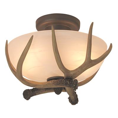 Craftmade Antler 2 Light Semi Flush in European Bronze