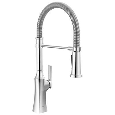 ErmeloE Pro Single Handle Pull-Down Kitchen Faucet With Spring Spout - Chrome