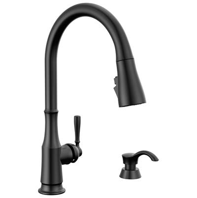 CaperteeE Single Handle Pull-Down Kitchen Faucet with Soap Dispenser and ShieldSpray Technology