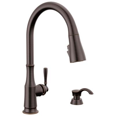 CaperteeE Single Handle Pull-Down Kitchen Faucet with Soap Dispenser and ShieldSpray Technology