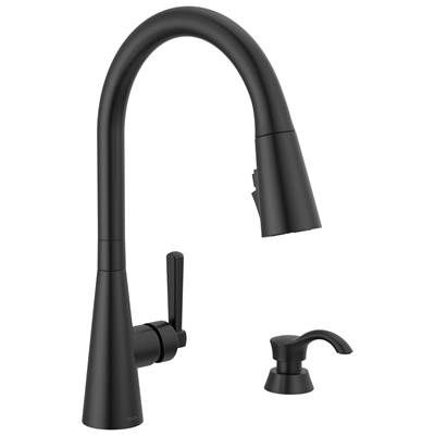BoydE Single Handle Pull-Down Kitchen Faucet with Soap Dispenser and ShieldSpray Technology