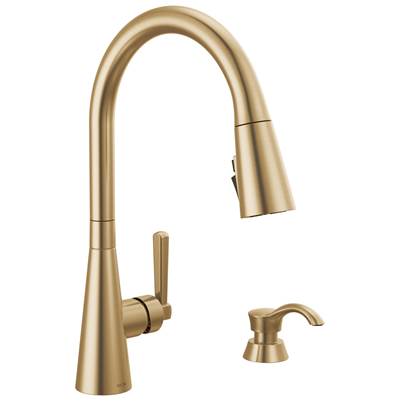 BoydE Single Handle Pull-Down Kitchen Faucet with Soap Dispenser and ShieldSpray Technology