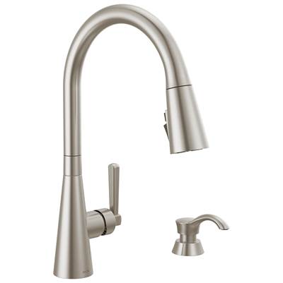 BoydE Single Handle Pull-Down Kitchen Faucet with Soap Dispenser and ShieldSpray Technology