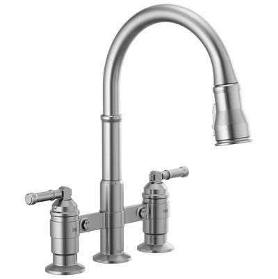 BroderickE Two Handle Pull-Down Bridge Kitchen Faucet