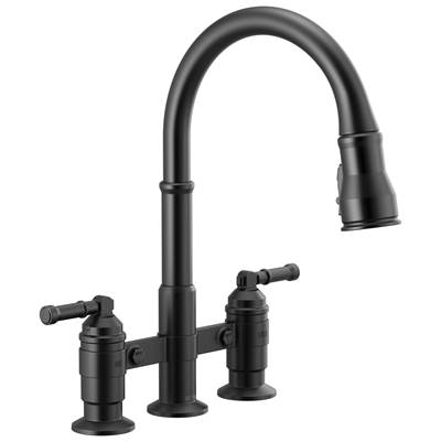 BroderickE Two Handle Pull-Down Bridge Kitchen Faucet