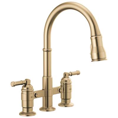 BroderickE Two Handle Pull-Down Bridge Kitchen Faucet