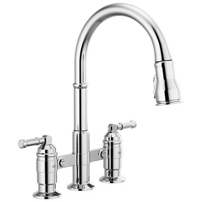 BroderickE Two Handle Pull-Down Bridge Kitchen Faucet