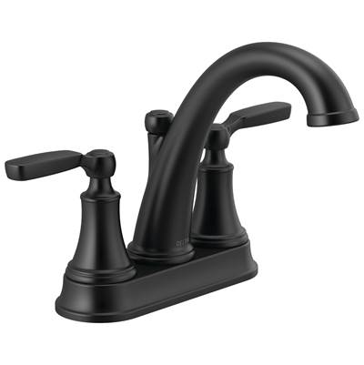 Delta Faucet WoodhurstE Two Handle Centerset Bathroom Faucet - Matte Black
