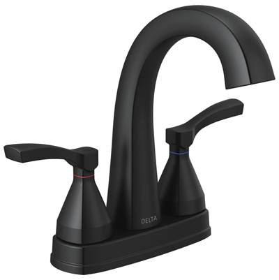 Delta Faucet Stryke Two Handle Centerset Bathroom Faucet - Matte Black
