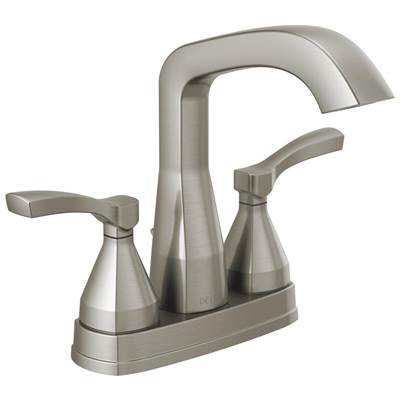 Delta Faucet Stryke Two Handle Centerset Bathroom Faucet with Pop-up Drain - Lumicoat Stainless