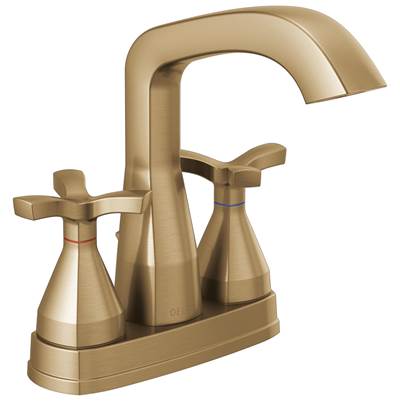 Delta Faucet Stryke Two Handle Centerset Bathroom Faucet with Pop-up Drain - Lumicoat Champagne...