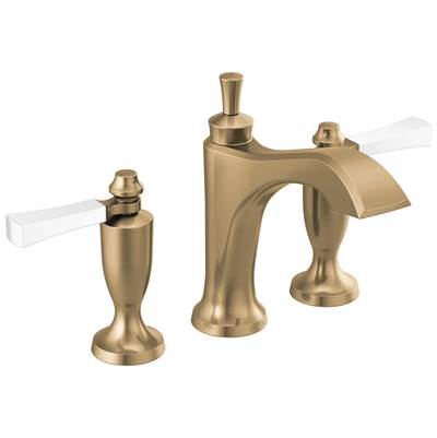 DorvalE Two Handle Widespread Bathroom Faucet - Champagne Bronze Porcelain