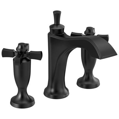 DorvalE Two Handle Widespread Bathroom Faucet - Matte Black