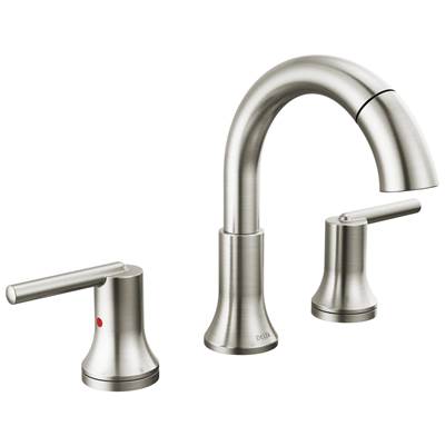 Delta Faucet Trinsic Two Handle Widespread Pull Down Bathroom Faucet - Stainless