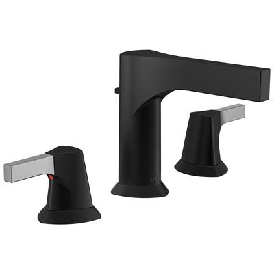 Delta Faucet Zura Two Handle Widespread Bathroom Faucet - Chrome Matte Black