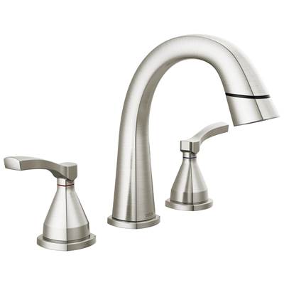 Delta Faucet Stryke Two Handle Widespread Pull Down Bathroom Faucet - Lumicoat - Stainless