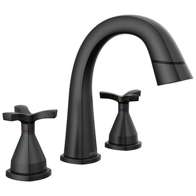 Delta Faucet Stryke Two Handle Widespread Pull Down Bathroom Faucet - - Matte Black