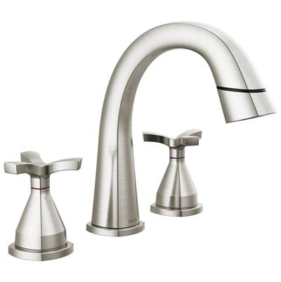 Delta Faucet Stryke Two Handle Widespread Pull Down Bathroom Faucet - Lumicoat - Stainless