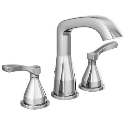 Delta Faucet Stryke Two Handle Widespread Bathroom Faucet With Pop-up Drain - Lumicoat - Chrome