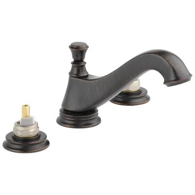 CassidyE Two Handle Widespread Bathroom Faucet - Low Arc Spout - Less Handles