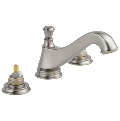 CassidyE Two Handle Widespread Bathroom Faucet - Low Arc Spout - Less Handles