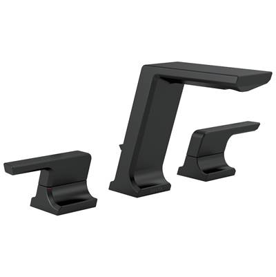 Delta Faucet Pivotale Two Handle Widespread Bathroom Faucet - - Matte Black