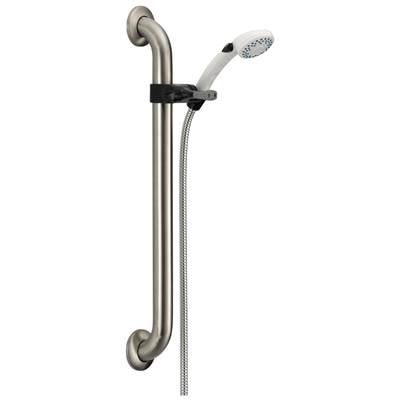 Delta Faucet Universal Showering Components Adjustable Slide Bar / Grab Bar 2-Setting Hand Shower - Stainless