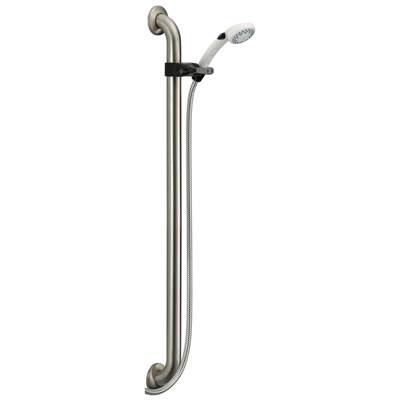 Delta Faucet Universal Showering Components Adjustable Slide Bar / Grab Bar 2-Setting Hand Shower - Stainless