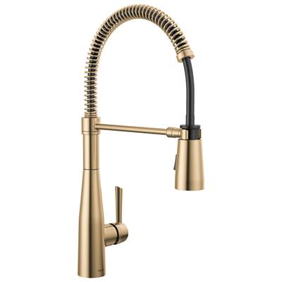 Essa Single-Handle Pull-Down Spring Kitchen Faucet - Champagne Bronze