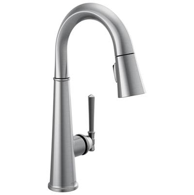 EmmelineE Single Handle Pull Down Bar/Prep Faucet - Lumicoat Arctic Stainless