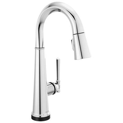 EmmelineE Single Handle Pull Down Bar/Prep Faucet with Touch2O Technology - Lumicoat Chrome