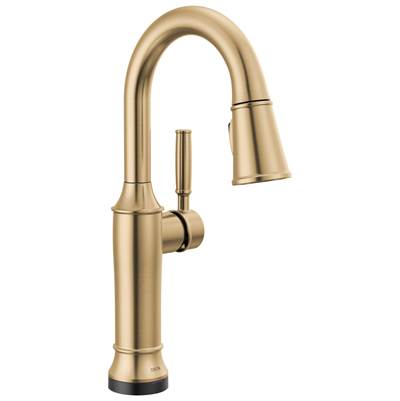 Delta Faucet Renaldie Touch2o Bar / Prep Faucet with Touchless Technology - Lumicoat Champagne...