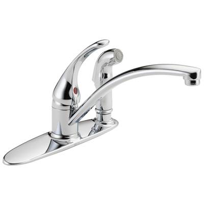 Foundations Single Handle Kitchen Faucet with Integral Spray - Chrome