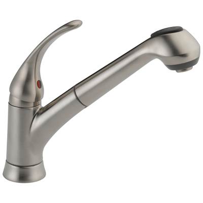 Foundations Single Handle Pull-Out Kitchen Faucet - Stainless