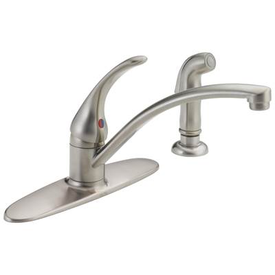 Foundations Single Handle Kitchen Faucet with Spray - Stainless