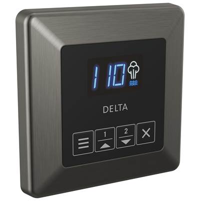 Delta Faucet Universal Showering Components Square Steam Control - Lumicoat Black Stainless
