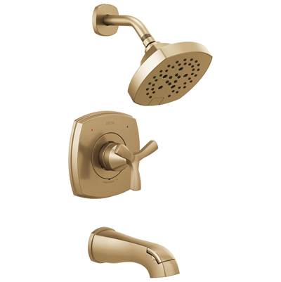Delta Faucet Stryke 14 Series Tub and Shower - Lumicoat Champagne Bronze