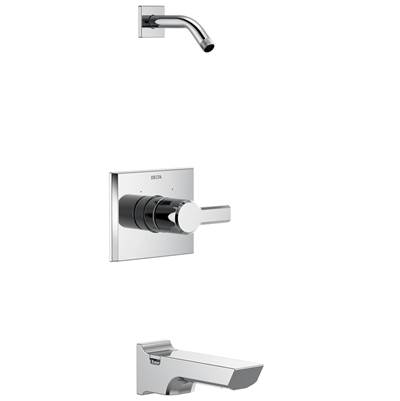 Delta Faucet Pivotale Monitor 14 Series Tub and Shower Trim - Less Head - Lumicoat Chrome