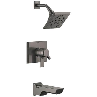 Delta Faucet Pivotale Monitor 17 Series H2okinetictub And Shower Trim - Lumicoat Black - Stainless