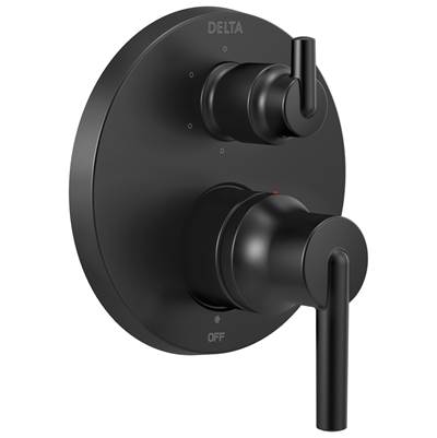 Delta Faucet Trinsic Contemporary Monitor 14 Series Valve Trim with 6-Setting Integrated Diverter - Matte Black