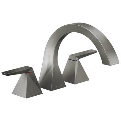 Delta Faucet TrillianE Two-Handle Roman Tub Trim - Lumicoat Black Stainless